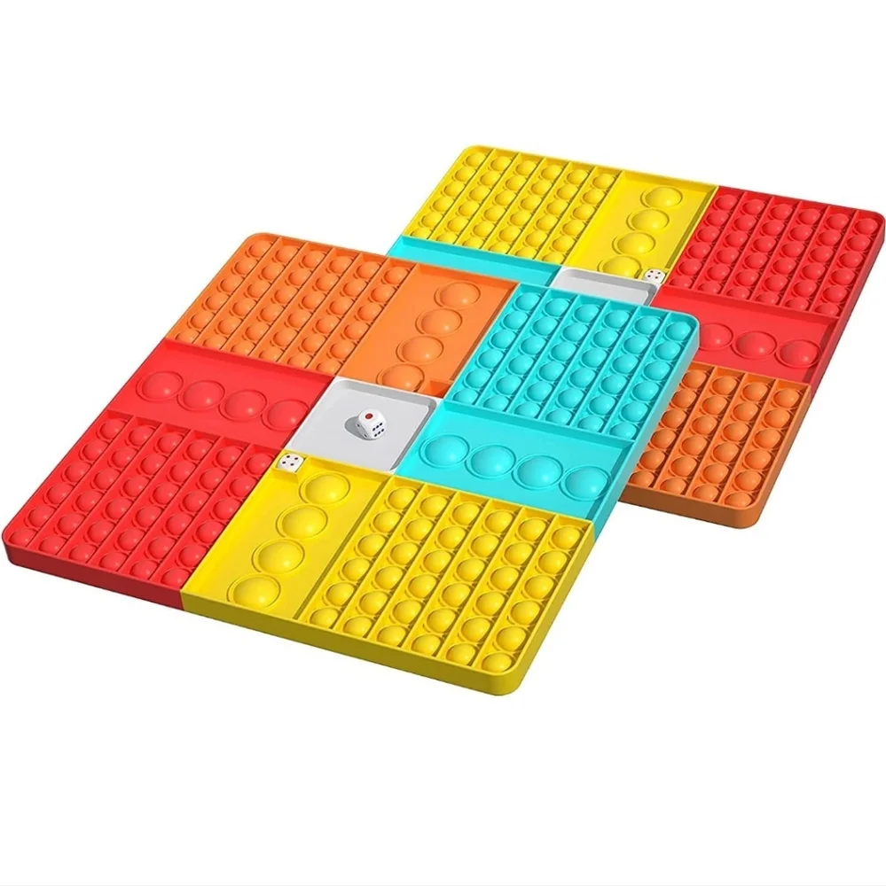 Big Size Push Pop on Game Fidget Toy, Large Rainbow Square Chess Board Bubble...